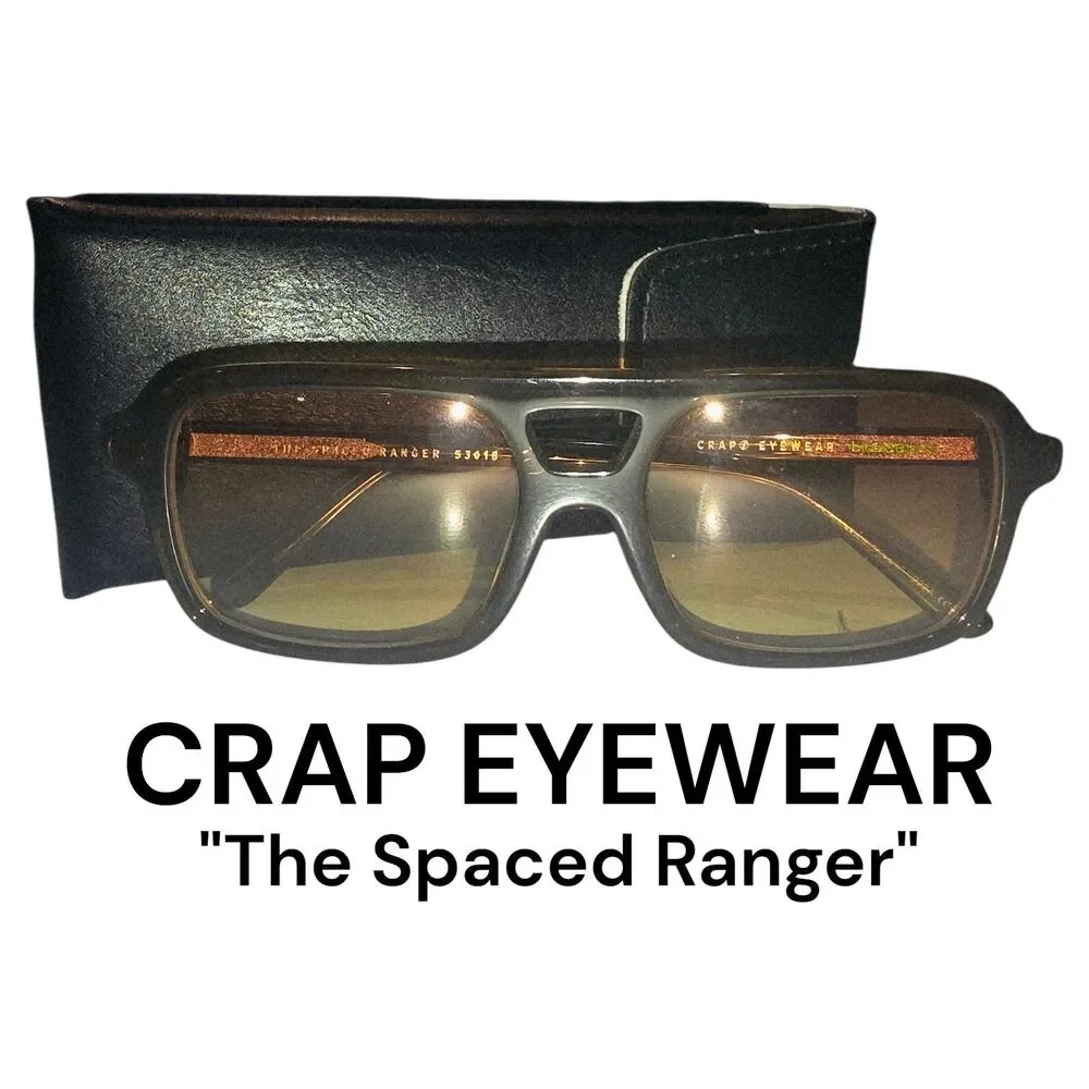 Crap Eyewear The Spaced Ranger Brown Logo Eyeglasses 53-18 & Blk Box Travel Case